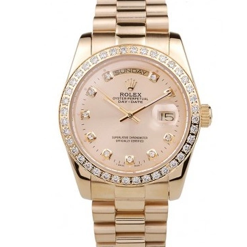 MiroTime 0820 Rolex Day-Date 18k Yellow Gold Plated Stainless Steel Gold Dial